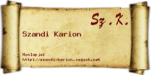 Szandi Karion névjegykártya