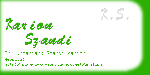 karion szandi business card